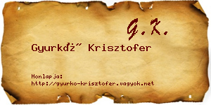 Gyurkó Krisztofer névjegykártya