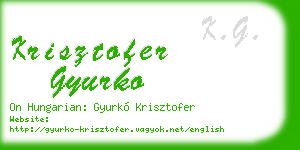 krisztofer gyurko business card